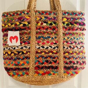 NEW! Woven Jute Tote Bag